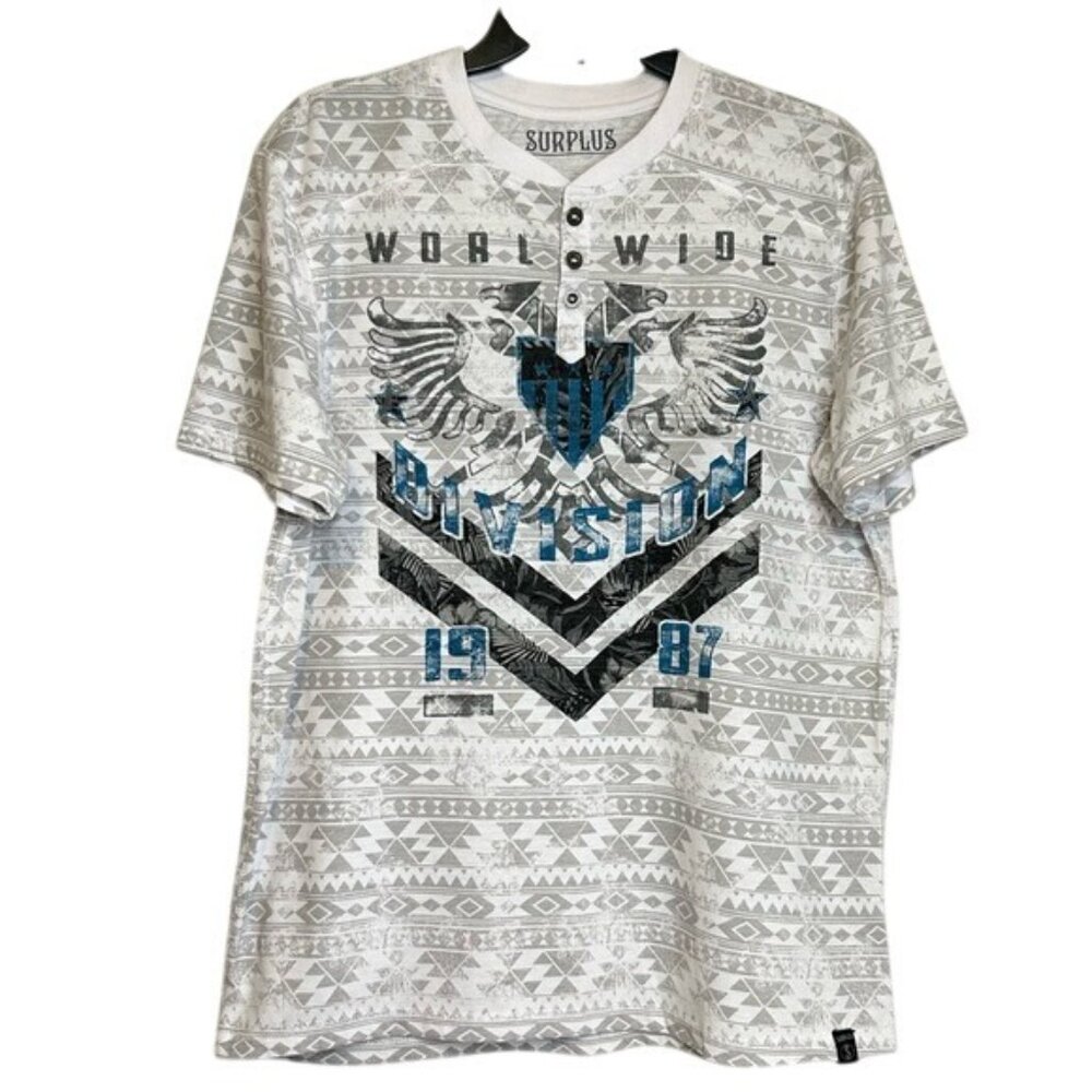 Boys Surplus Large White/Gray Short Sleeve T-shirt - Picture 2 of 9